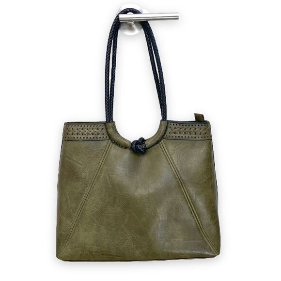 Whip Stich Faux Leather Tote Bag - Picture 1 of 7
